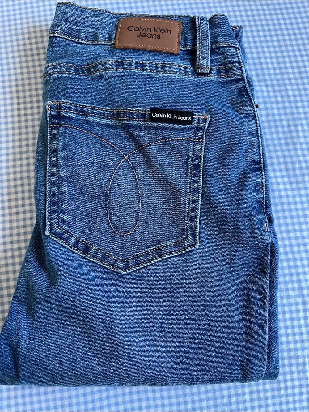 Calvin Klein Medium Blue Wash High Rise Skinny Denim Jeans